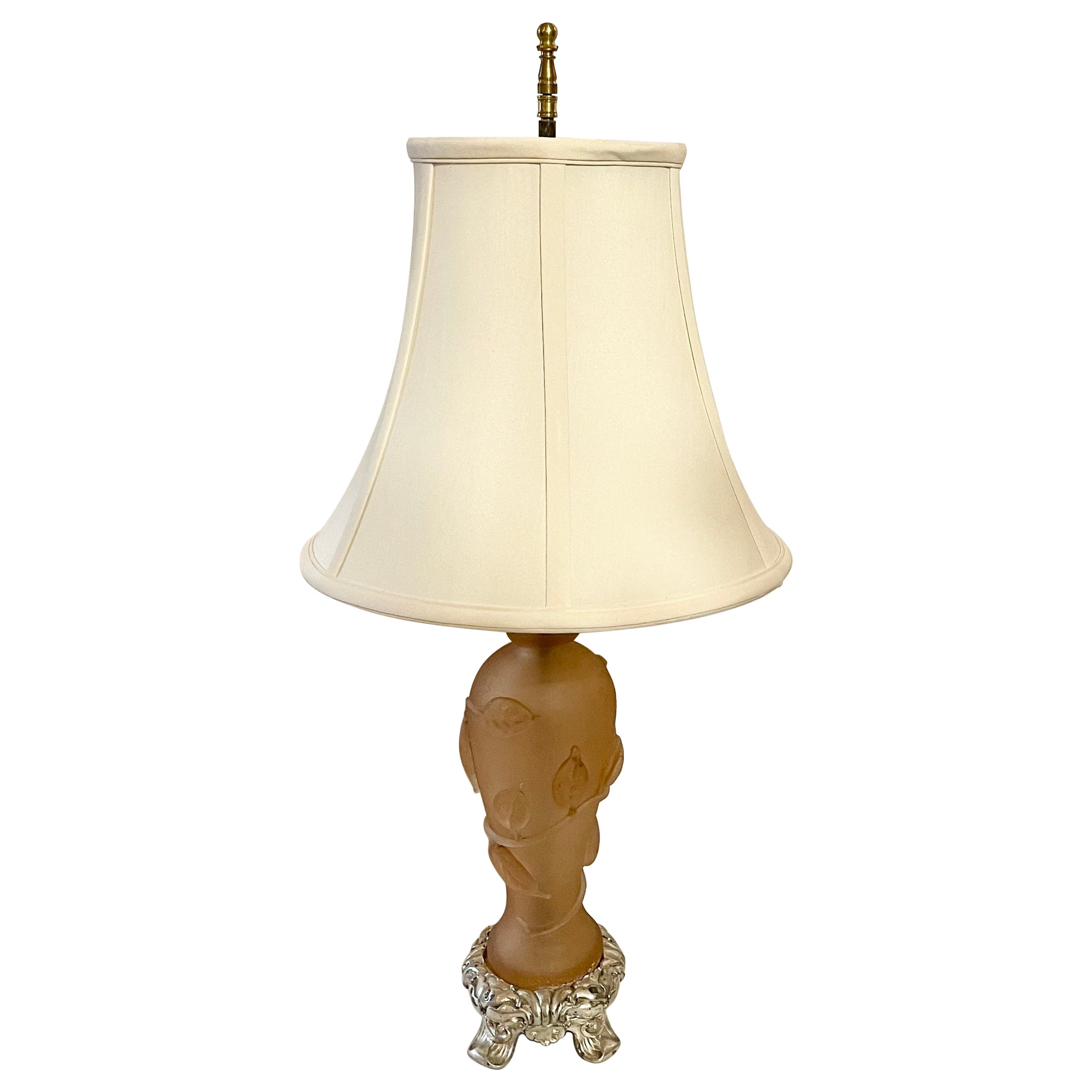 Lampada di proprietà in vetro Steuben Glass color pesca, anni 
40 circa. in vendita