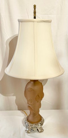 Estate American Peach Colored Steuben Glass Lamp, Circa 1940's.
