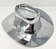 Estate American Polished Figural Cowboy Hat Chip and Dip Holder.