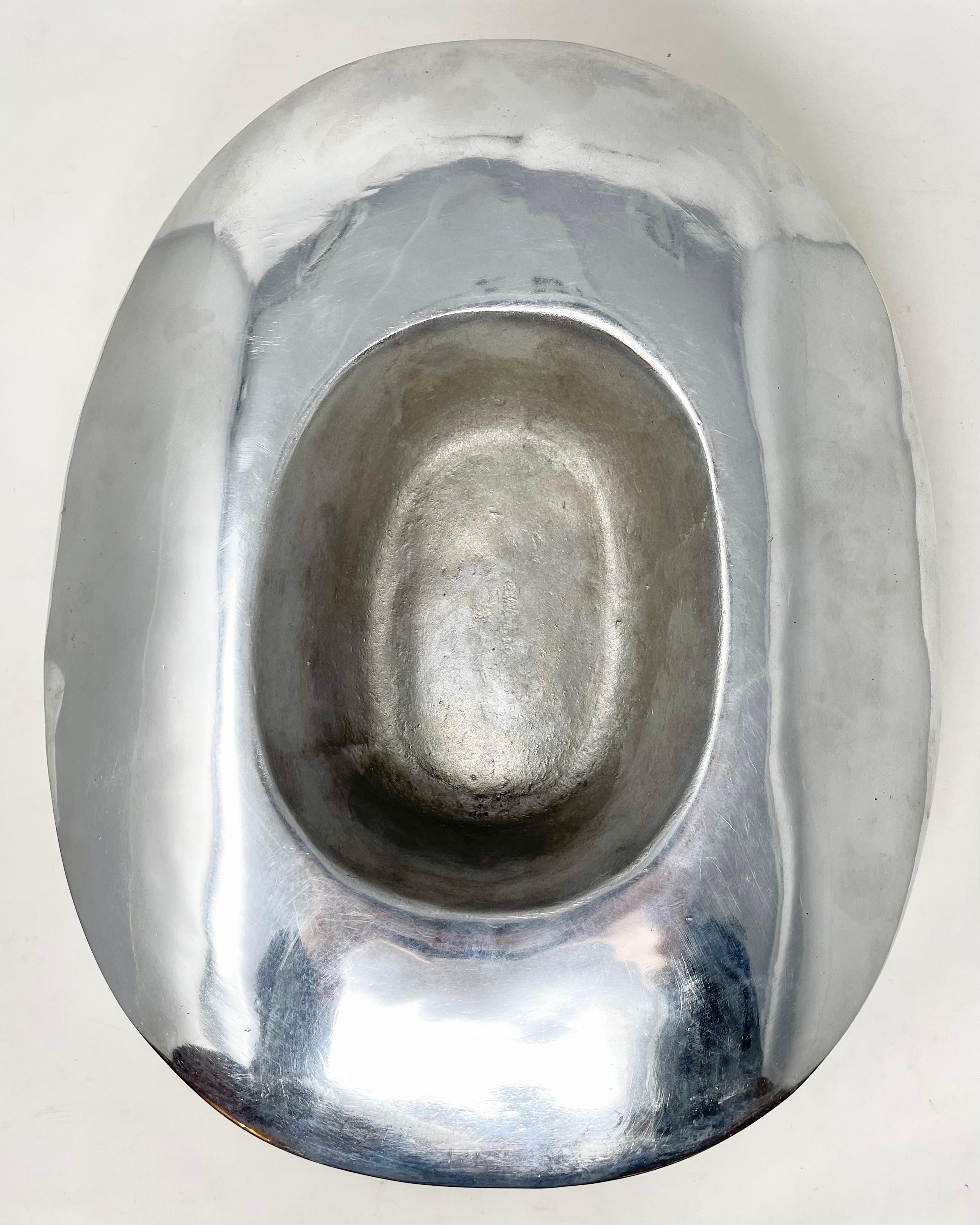 20th Century Estate American Polished Figural Cowboy Hat Chip and Dip Holder.
