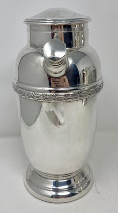 Estate American Retro "National" Silver-Plate Cocktail Shaker Pitcher circa 1940