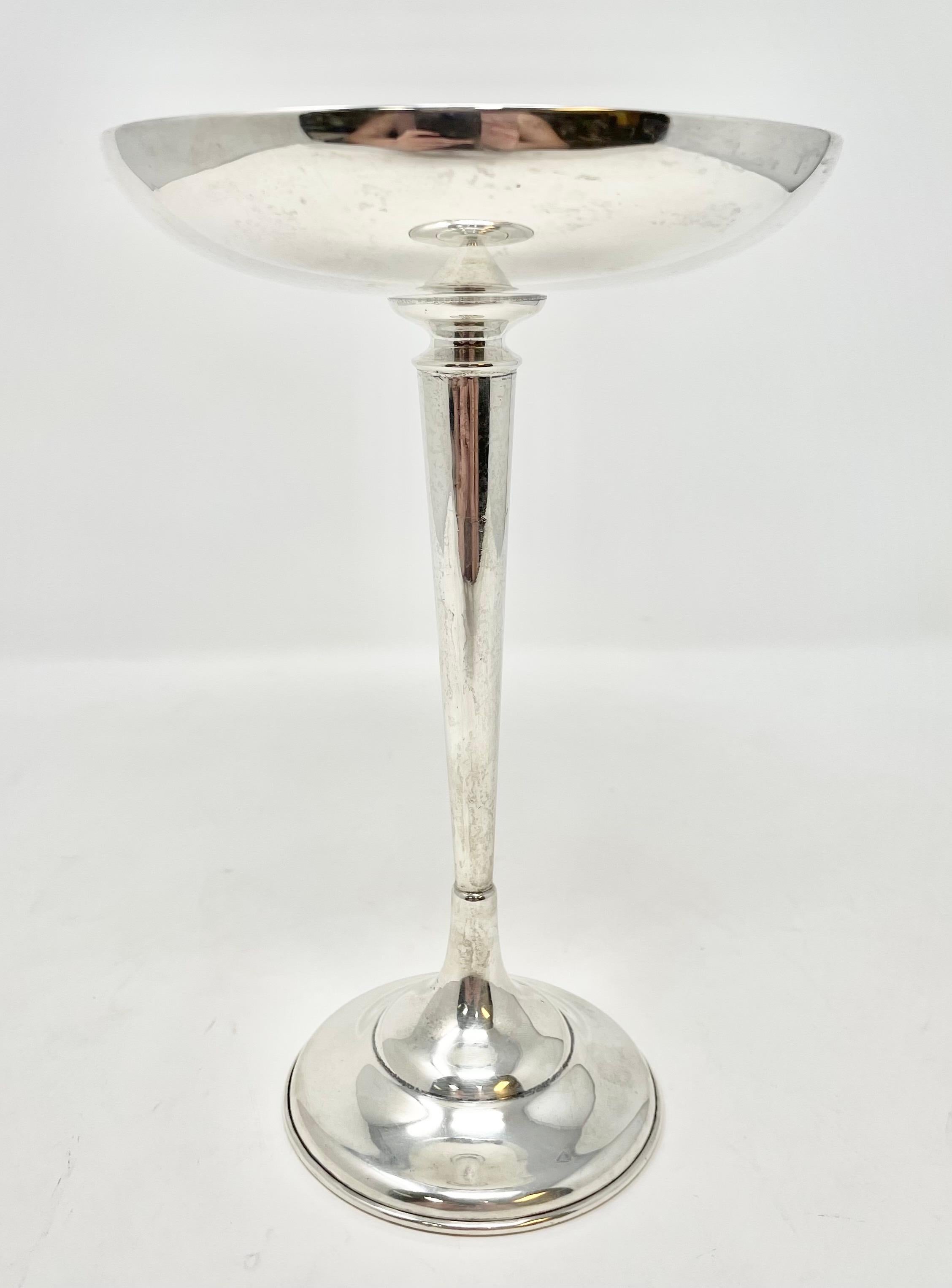 Estate American Sterling Silver Tall Tazza Signed by Maker, Circa 1950 In Good Condition For Sale In New Orleans, LA