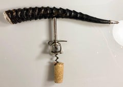Estate American Wiliamsons' Antler Corkscrew, Sterling Silver Mounts, circa 1920