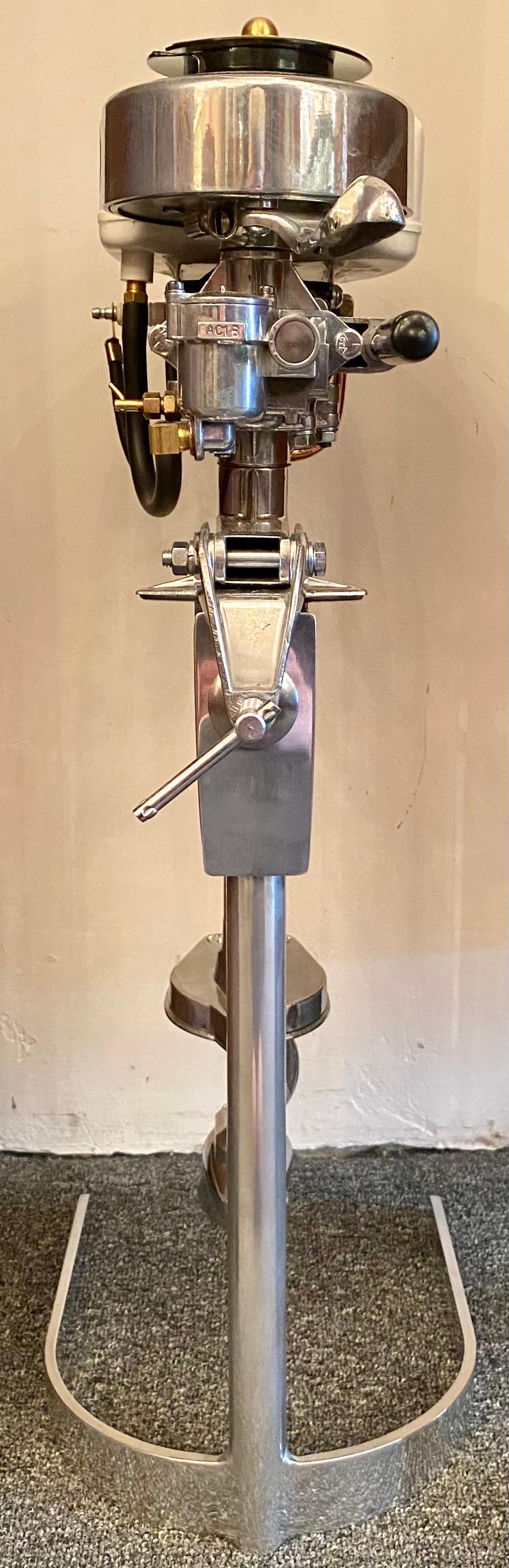 Estate American Yuengling Neptune Outboard Motor on Custom Made Stand Circa 1960 In Excellent Condition In New Orleans, LA
