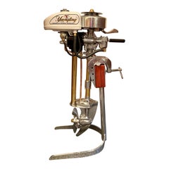 Used Estate American Yuengling Neptune Outboard Motor on Custom Made Stand Circa 1960