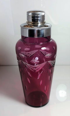 Estate Amethyst Glass Cocktail Shaker, circa 1940