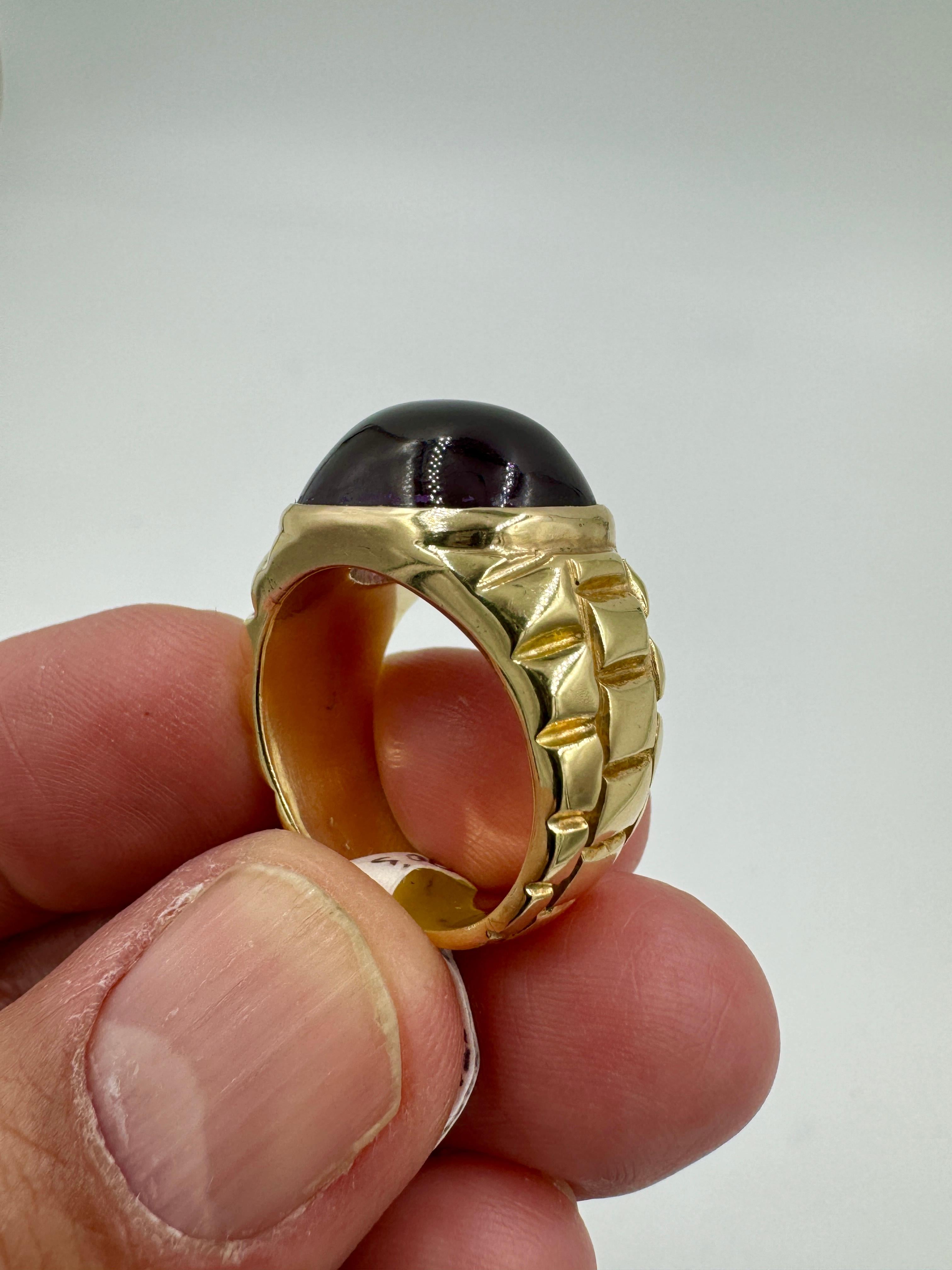 Estate Amethyst Yellow Gold Ring  For Sale 4