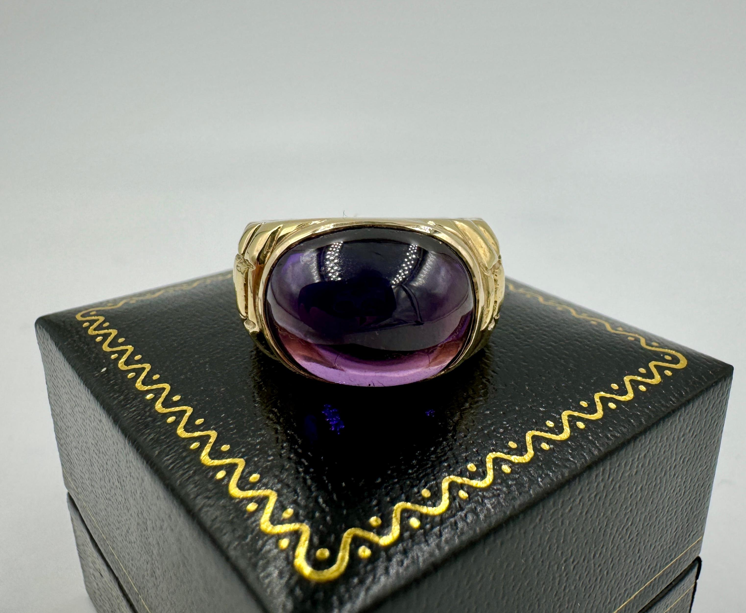 Estate Amethyst Yellow Gold Ring  For Sale 5