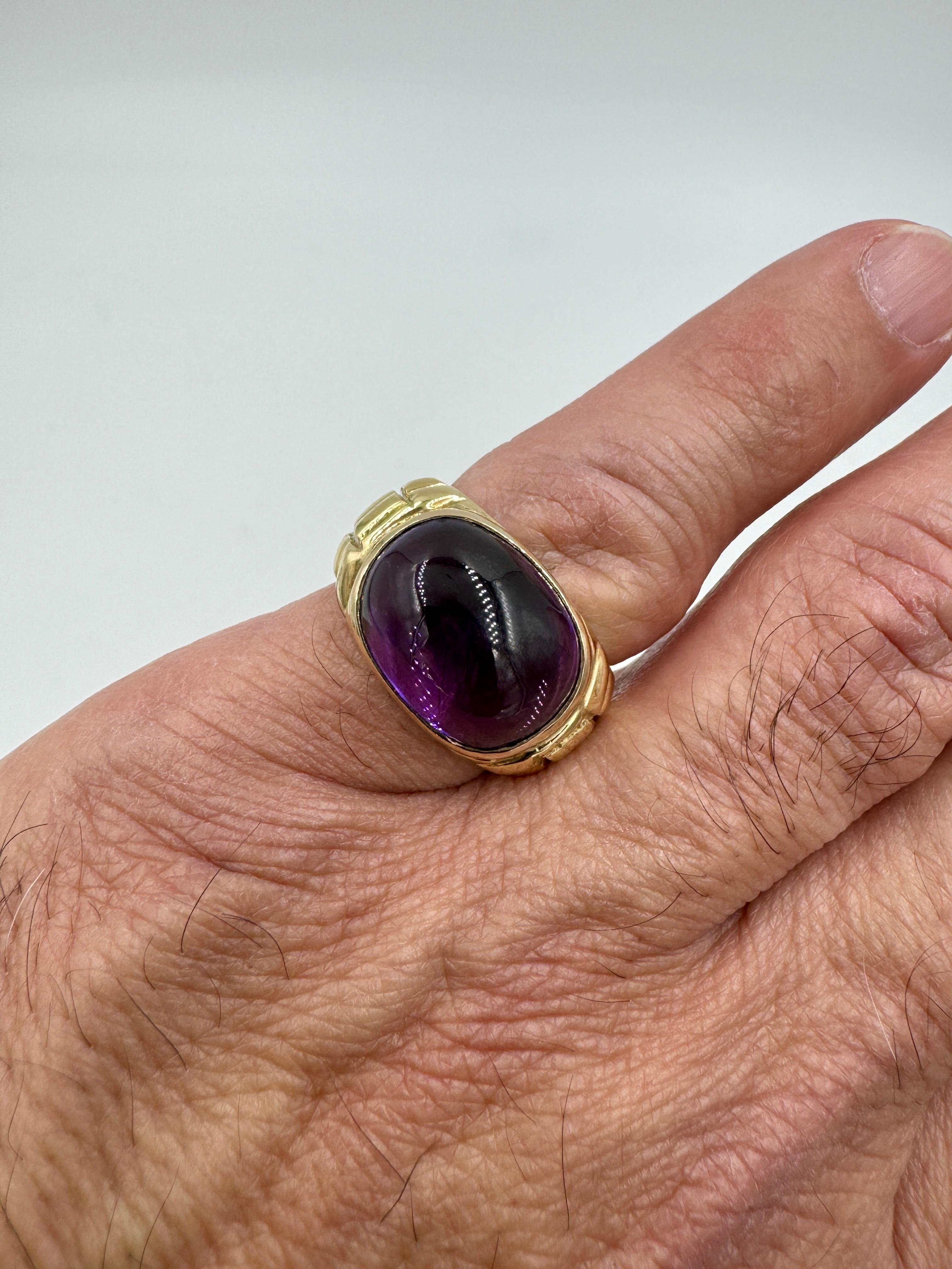 Estate Amethyst Yellow Gold Ring  For Sale 1