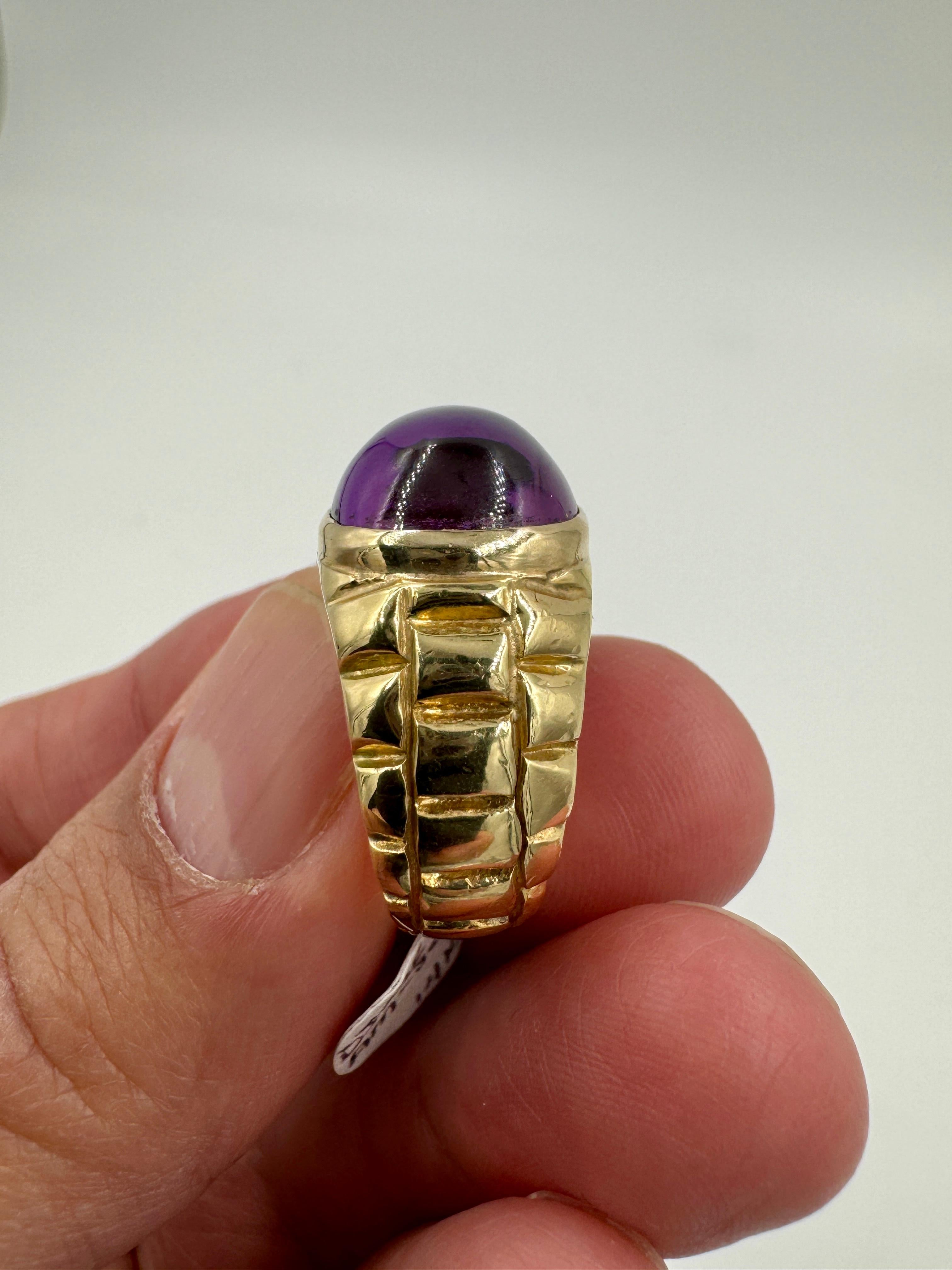 Estate Amethyst Yellow Gold Ring  For Sale 3