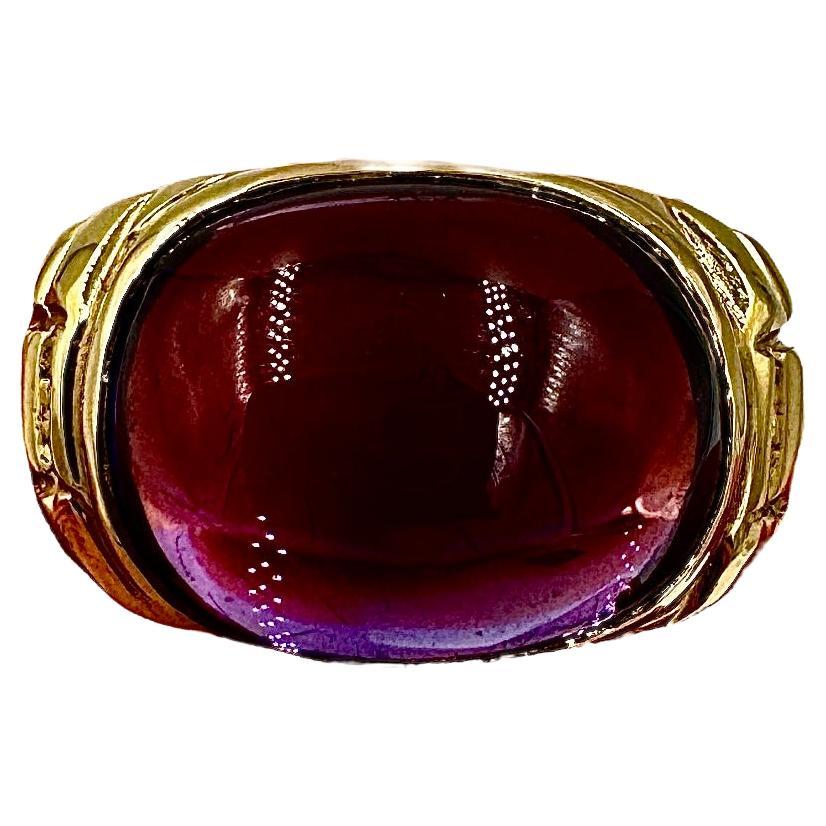 Estate Amethyst Yellow Gold Ring 