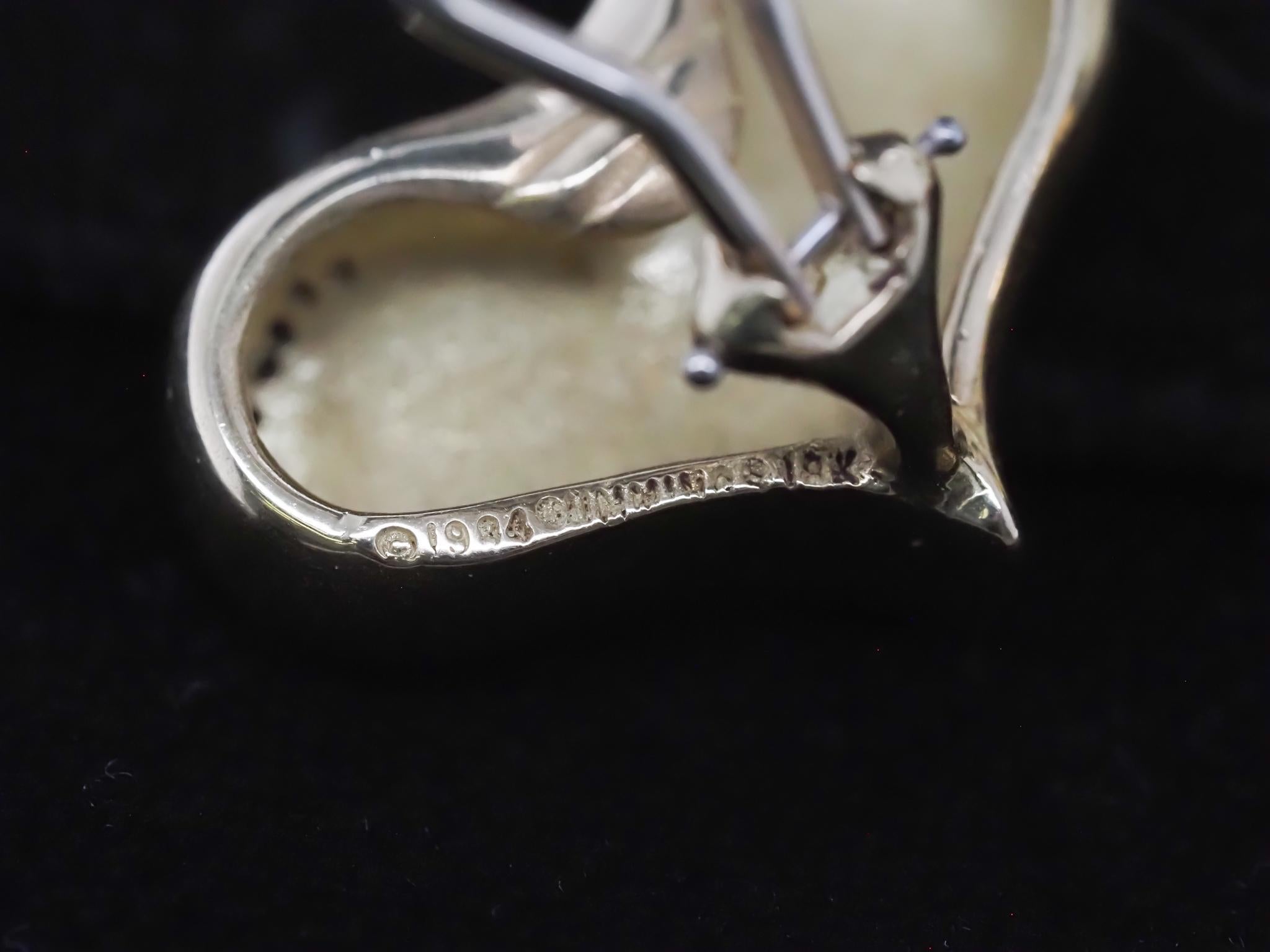 Estate Angela Cummings 18K Gold and Diamond Heart Earrings - VHK#983 For Sale 4