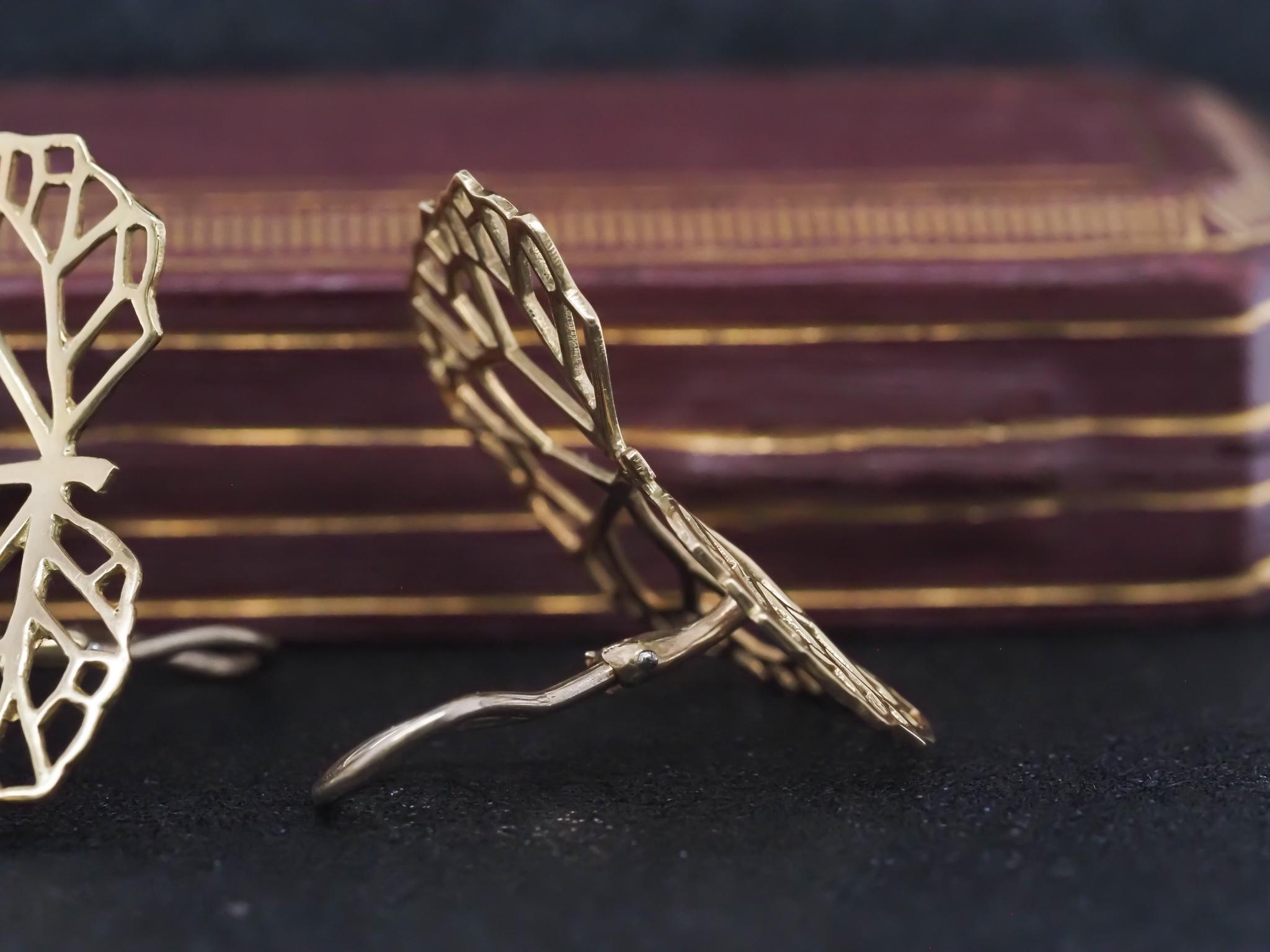 Estate Angela Cummings 18K Yellow Gold Lilly Pad Leaf Clip Earrings 1985 - VHK For Sale 6
