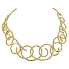 Estate Angela Cummings Bold 18k Gold Diamond Braided Collar Necklace