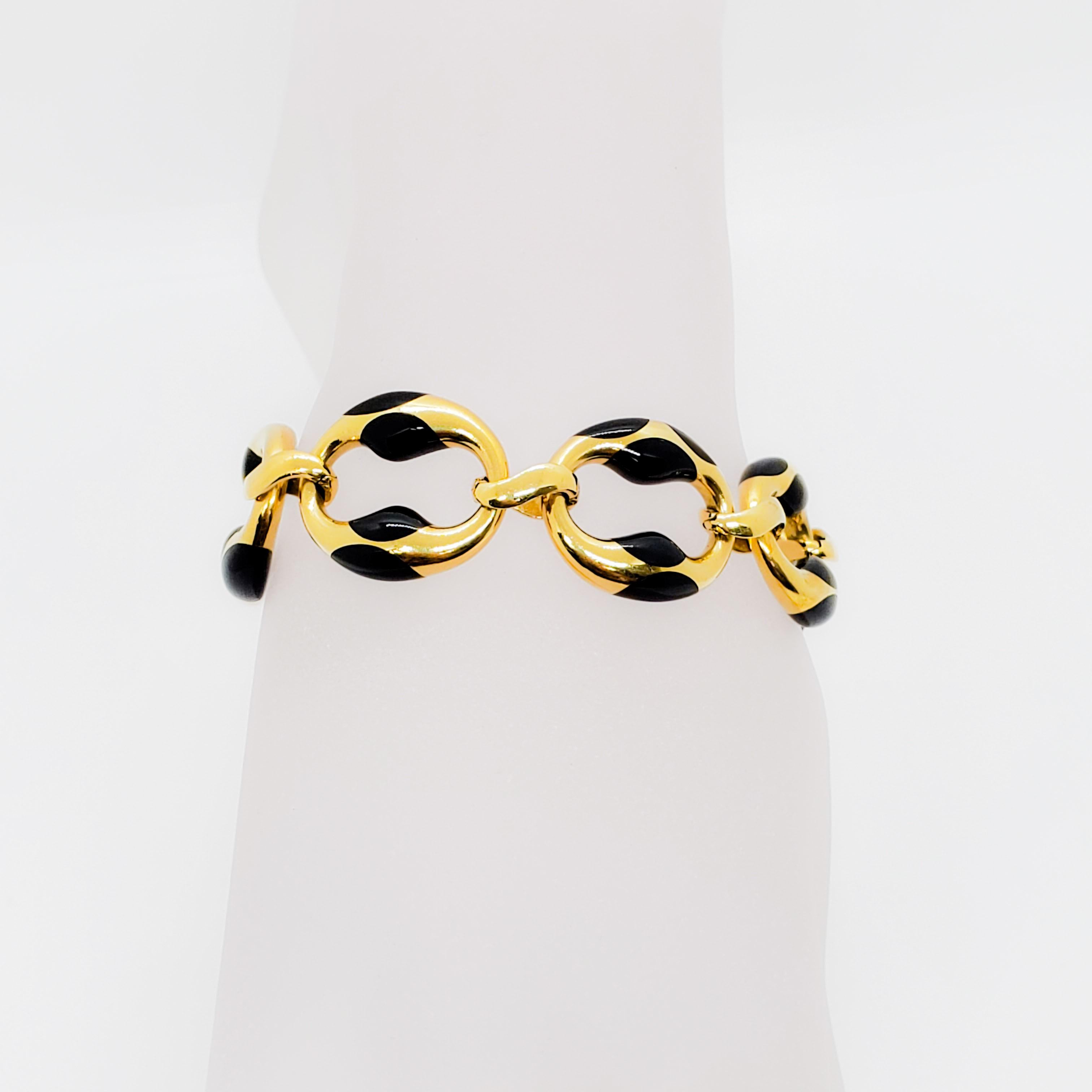 Estate Angela Cummings Tiffany & Co. Enamel and Gold Bracelet 1