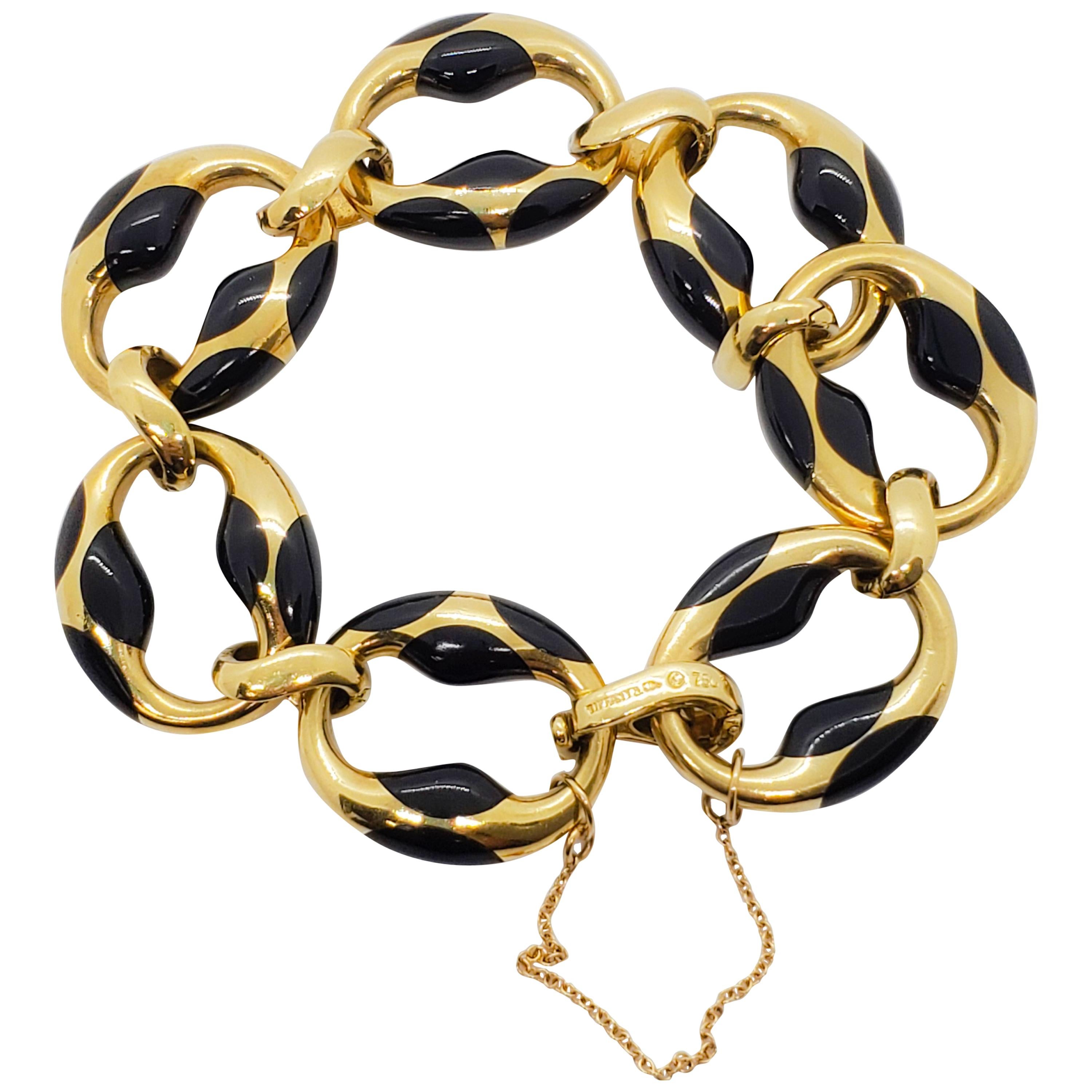 Estate Angela Cummings Tiffany & Co. Enamel and Gold Bracelet
