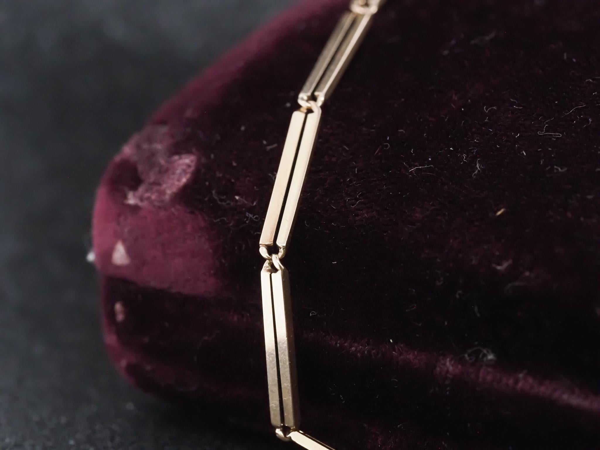 Cadena de eslabones única de oro amarillo de 14 quilates - VHK#744a en venta 1