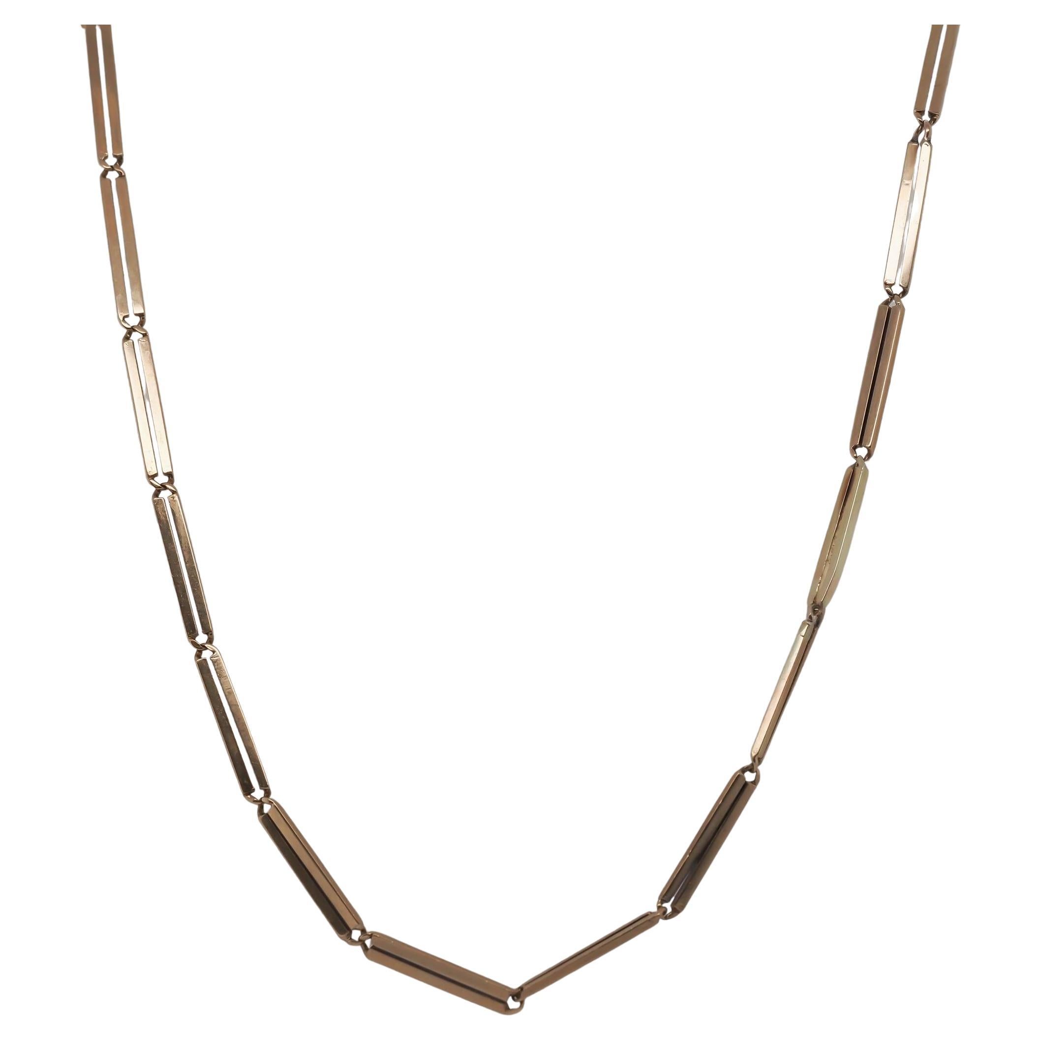 Estate Antique 14K Yellow Gold Unique Link Chain - VHK#744a