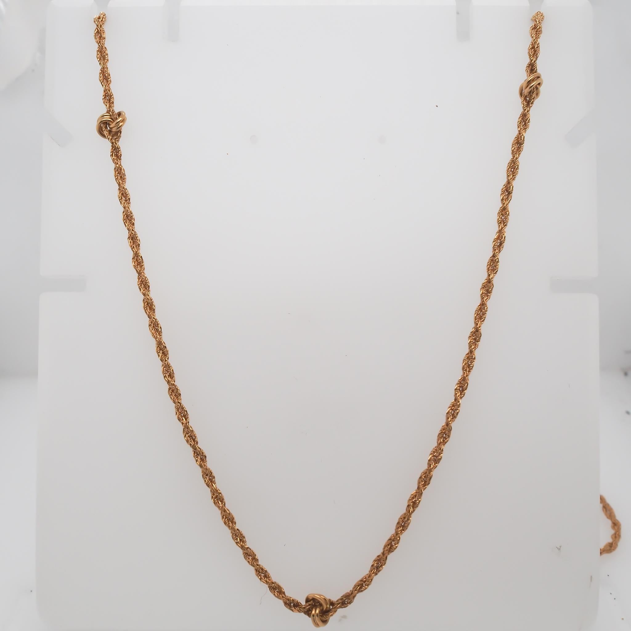 Estate Antique 18K Yellow Gold Unique Knot Link Chain - VHK#381a For Sale 4