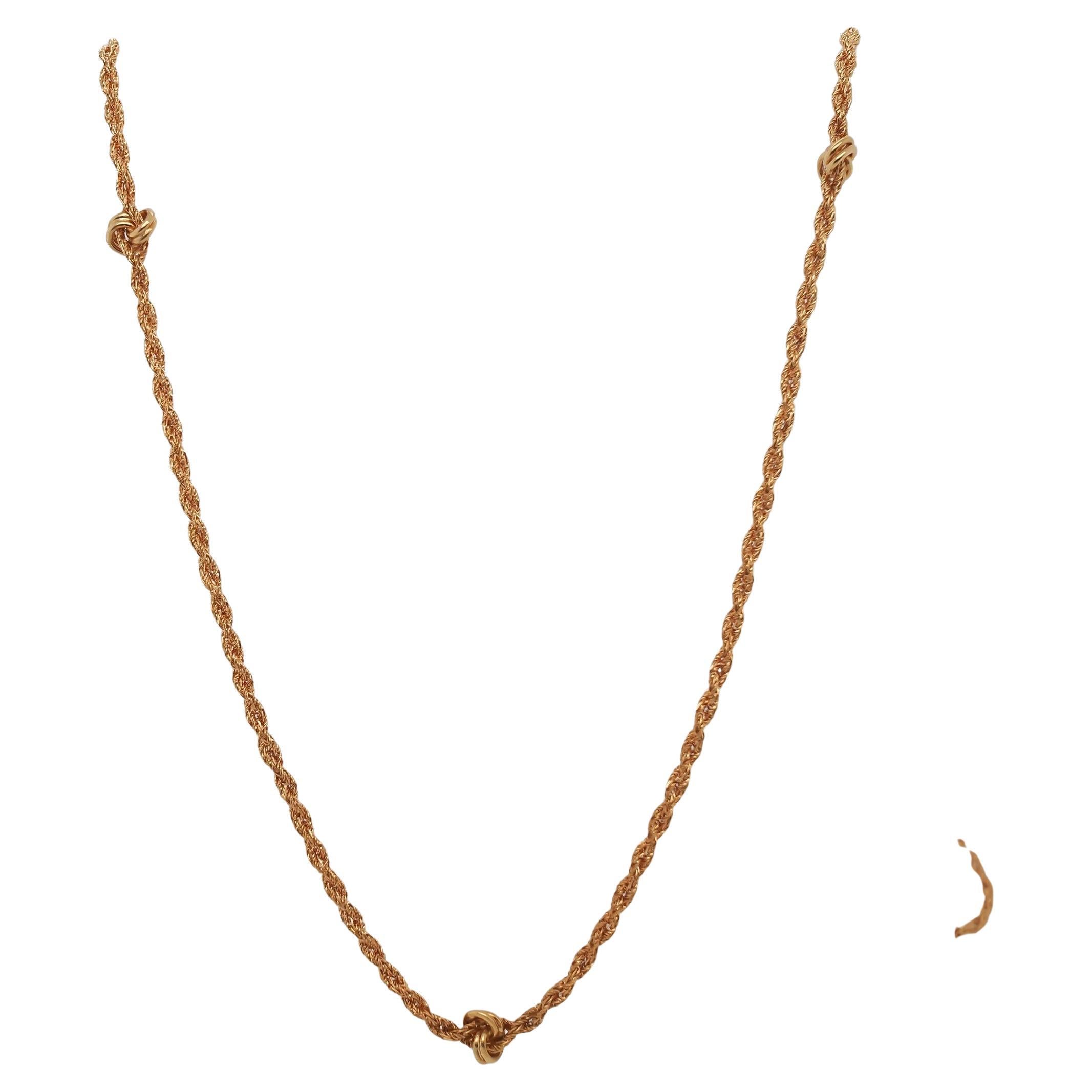 Estate Antique 18K Yellow Gold Unique Knot Link Chain - VHK#381a For Sale