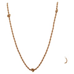 Estate Antique 18K Yellow Gold Unique Knot Link Chain - VHK#381a