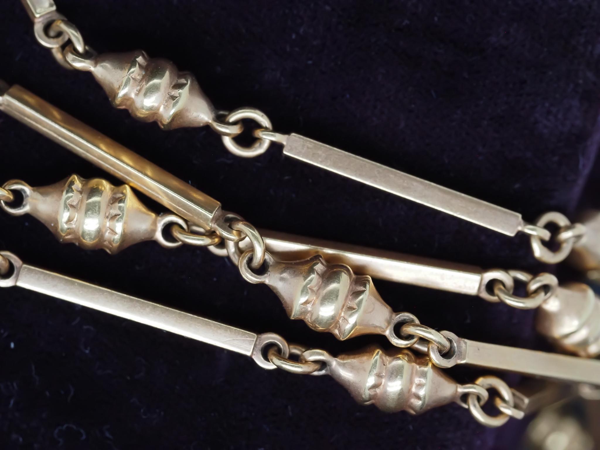Chaîne à maillons unique en or jaune 18K - VHK#895a en vente 2