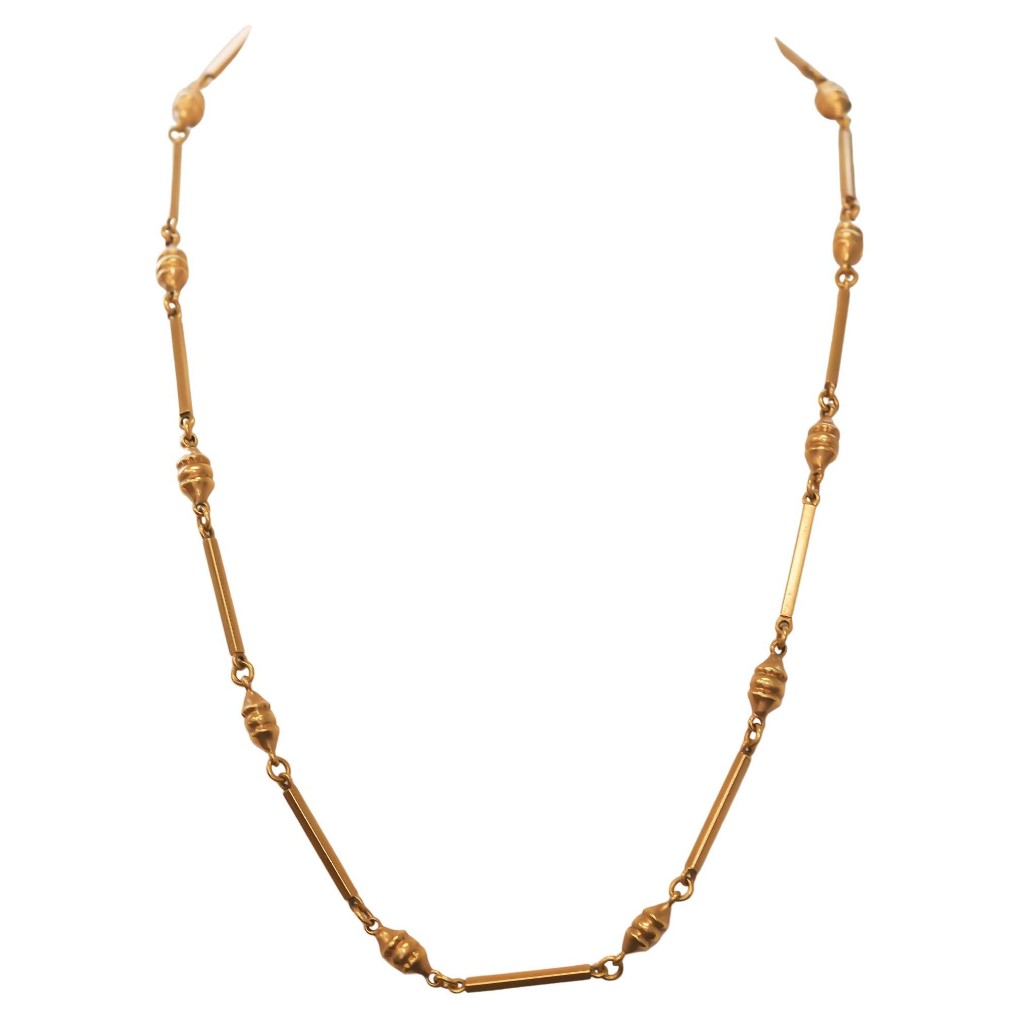 Estate Antique 18K Yellow Gold Unique Link Chain - VHK#895a