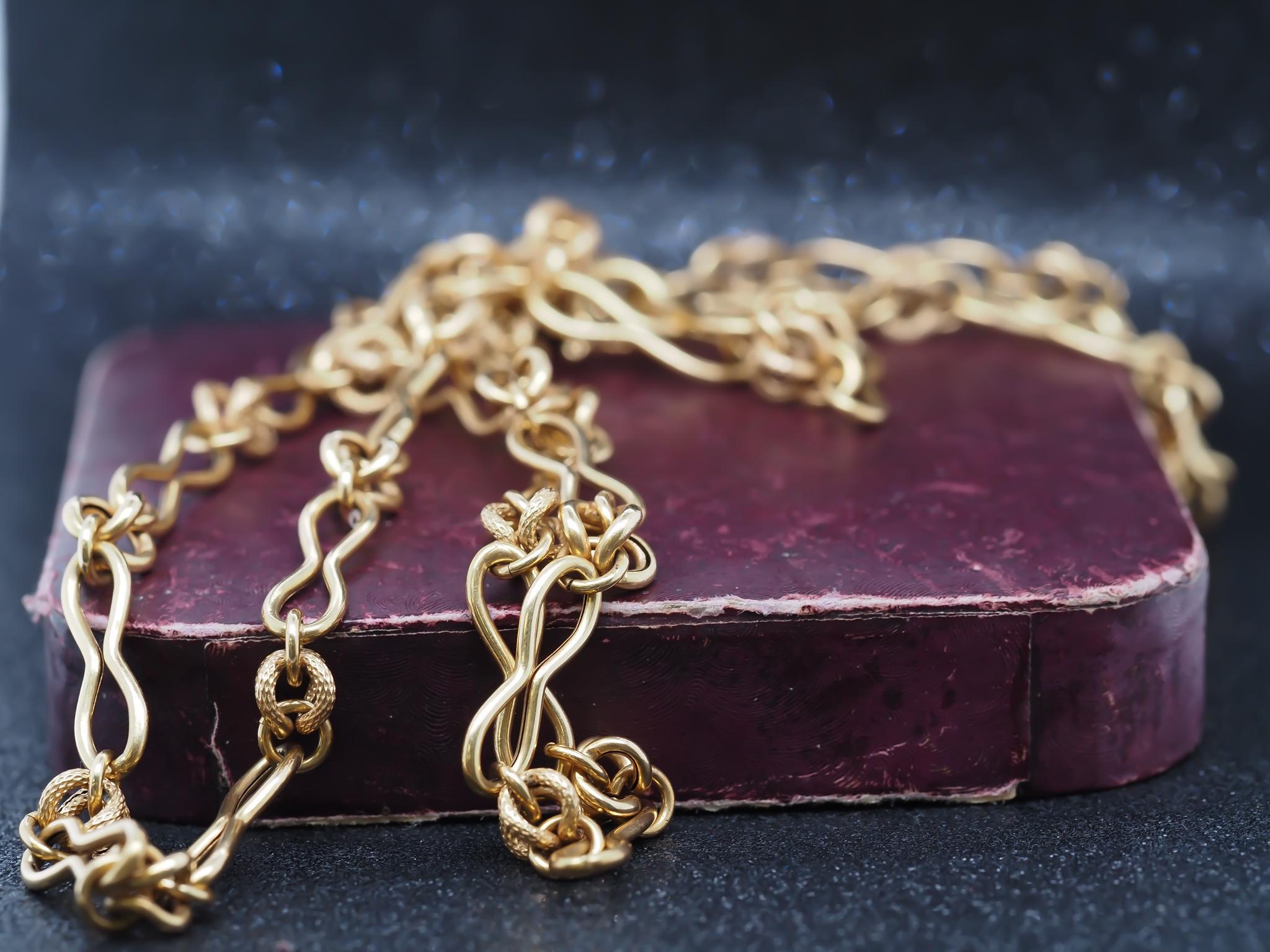 Chaîne à maillons unique en or jaune 18K - VHK#966 en vente 1