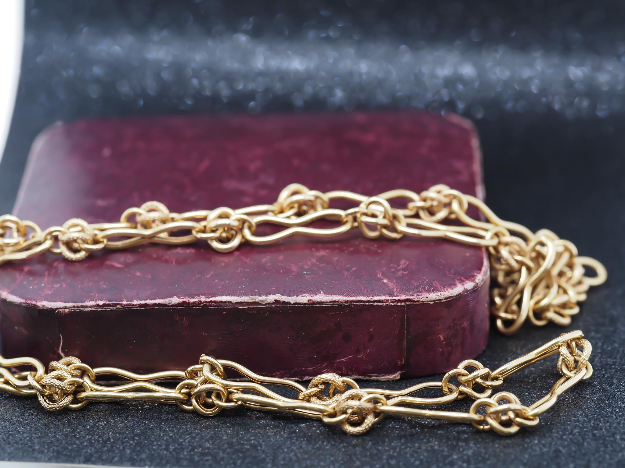 Chaîne à maillons unique en or jaune 18K - VHK#966 en vente 2