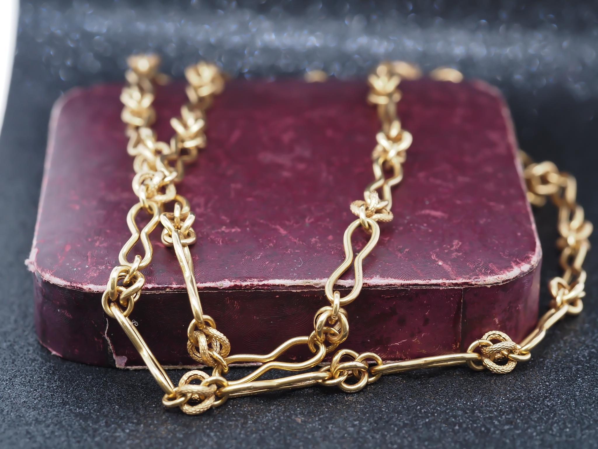 Chaîne à maillons unique en or jaune 18K - VHK#966 en vente 3