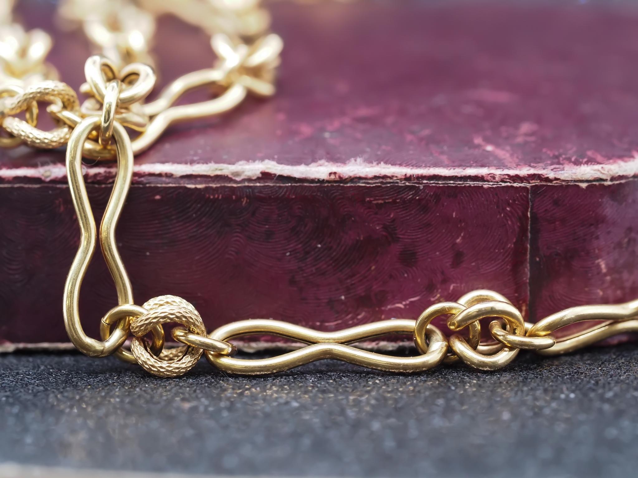 Chaîne à maillons unique en or jaune 18K - VHK#966 en vente 4
