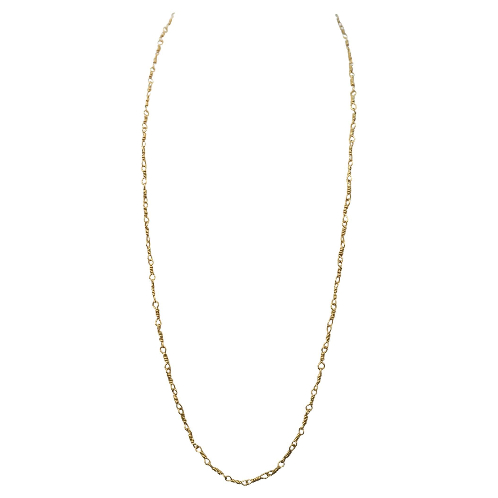 Estate Antique 18K Yellow Gold Unique Link Chain - VHK#973