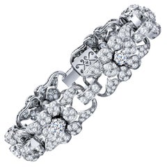 Estate Antique Art Deco Platinum 12.00 Carat Diamond Tennis Bracelet 44.2 Grams Estate Antique Art Deco Platinum 12.00 Carat Diamond Tennis Bracelet 44.2 Grams