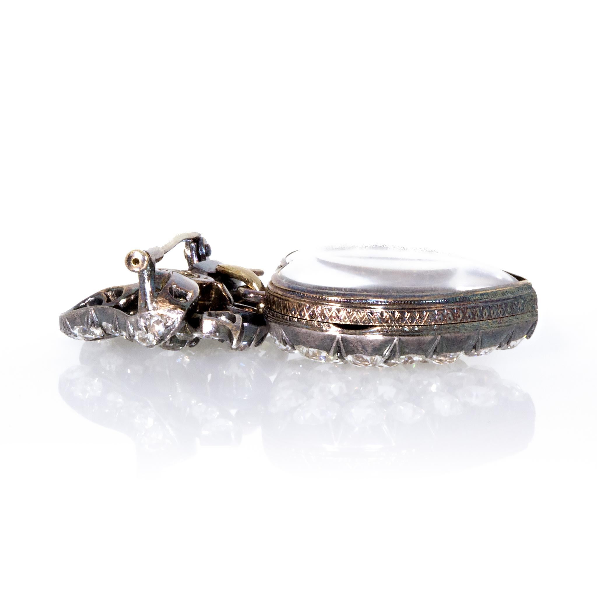 Women's Estate Antique Diamond Heart Locket Pin