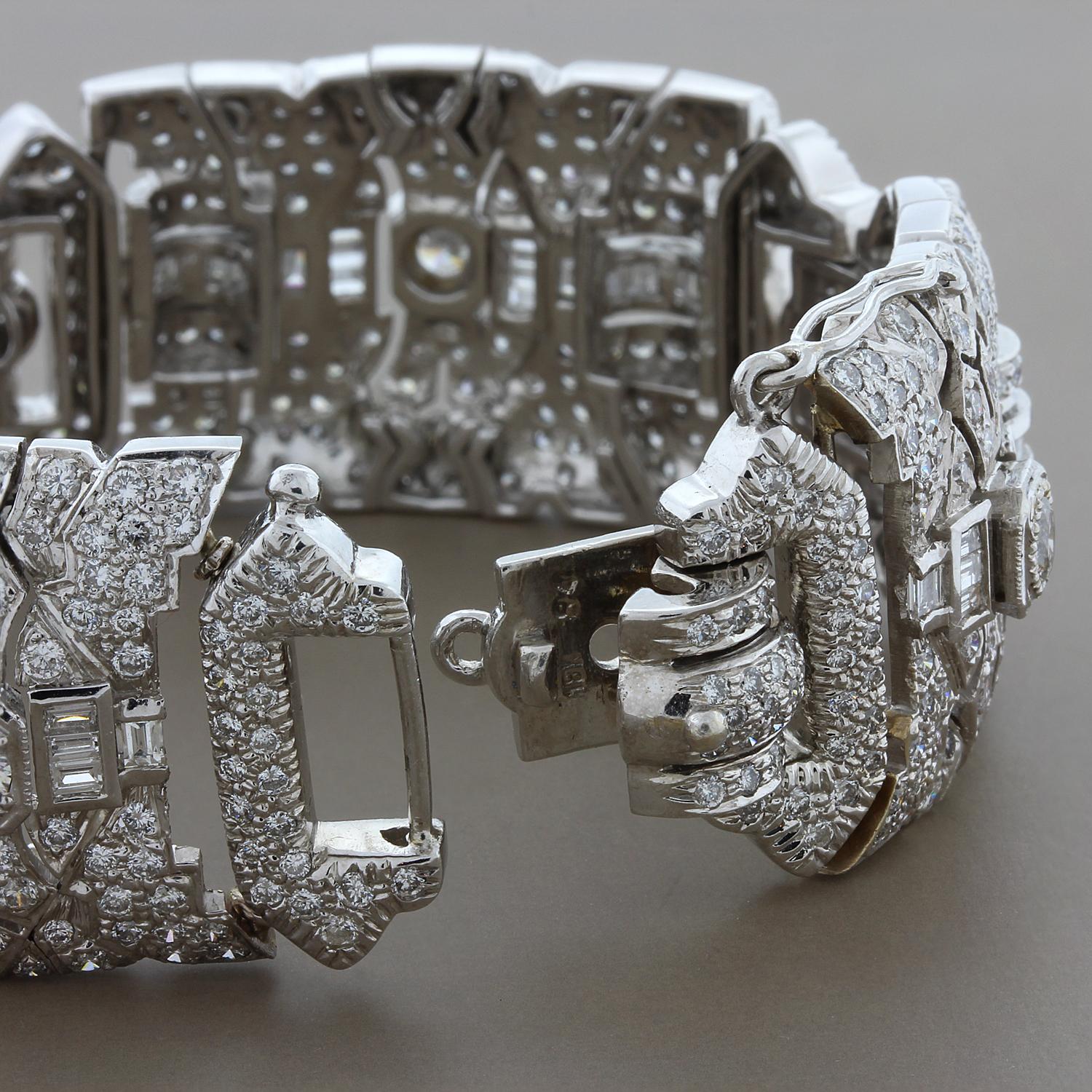 Women's or Men's Estate Antique Style Diamond Gold Bracelet