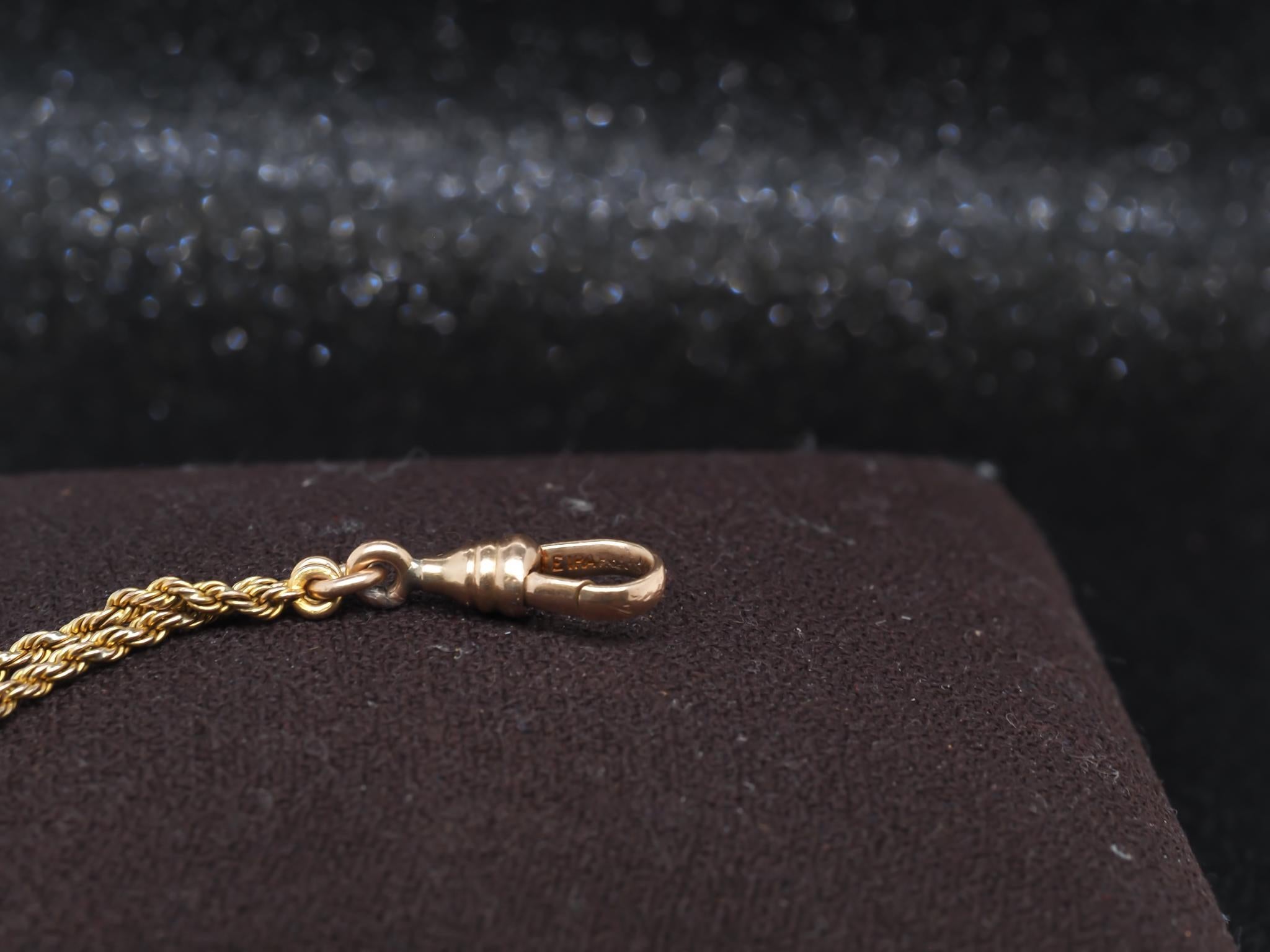 Estate Antique Yellow Gold Long 50 inch Chain with Enhancer - VHK#980 For Sale 2