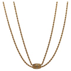 Estate Antique Yellow Gold Long 50 inch Chain with Enhancer - VHK#980