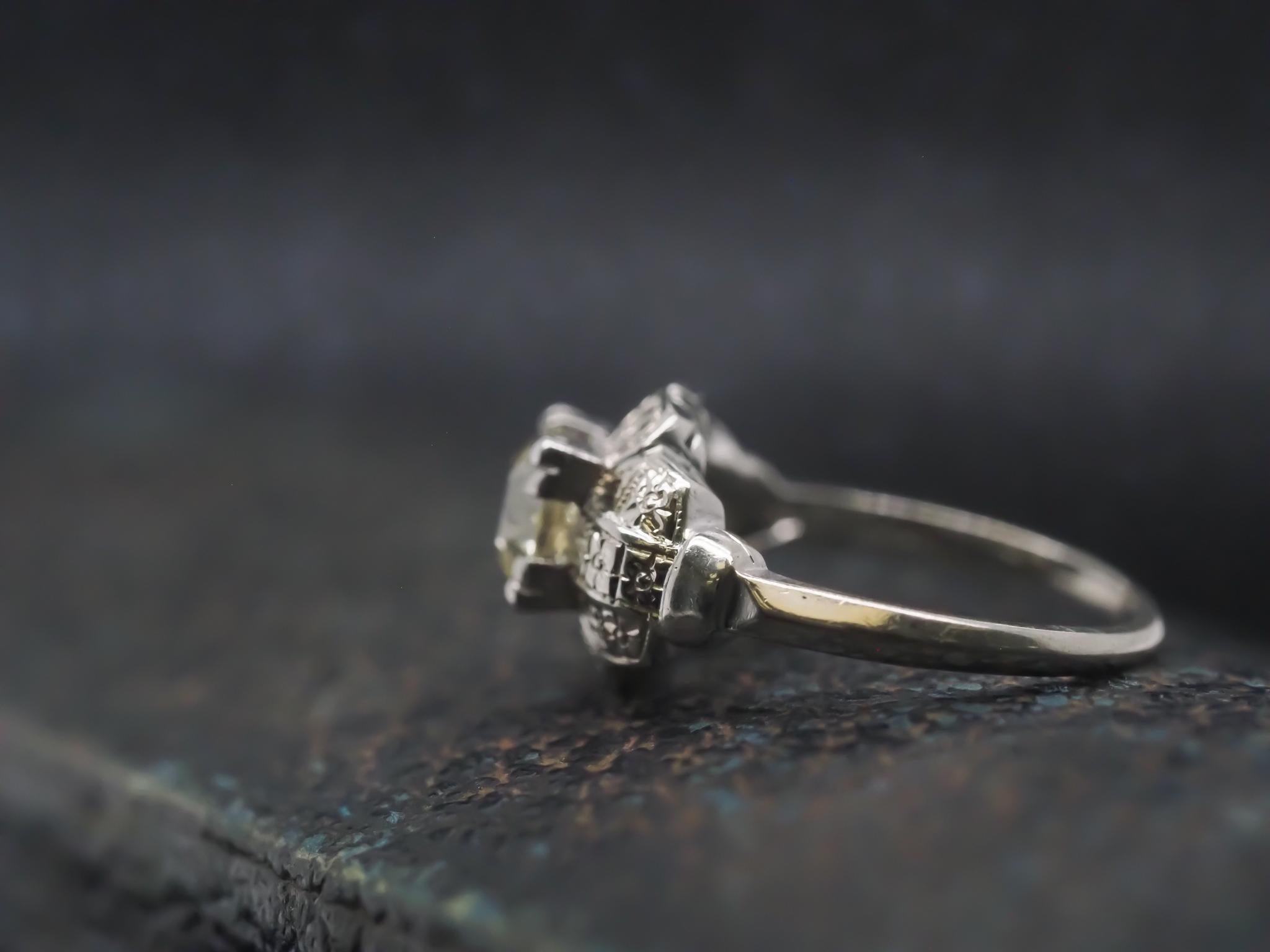 Bague de fiançailles Art déco 1.00ct Old European Diamond - VHK#951a en vente 4