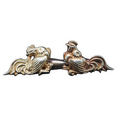 Estate Art Deco 20K Yellow Gold Rooster Cock Cufflinks