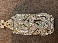 Estate Art Deco 5 Ct Diamond  Platinum 10 Gm Pin / Broach /Pendant VS Quality