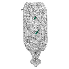 Estate Art Deco 5 Ct Diamond  Épingle / Broach / Pendentif en platine 10 Gm de qualité VS