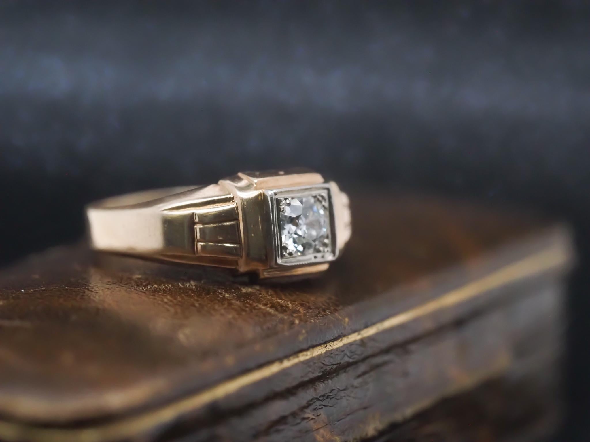 Bague de fiançailles Art déco de style Old European Diamond de 0,50ct - VHK#878a Pour femmes en vente