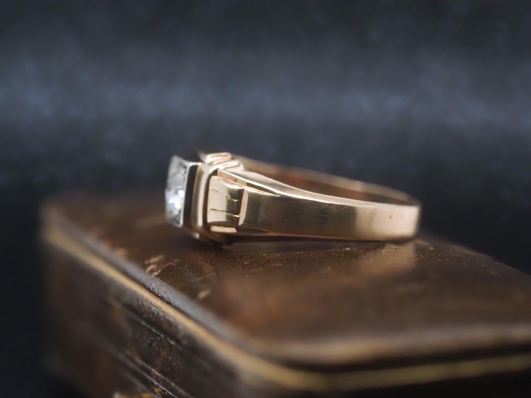 Bague de fiançailles Art déco de style Old European Diamond de 0,50ct - VHK#878a en vente 3
