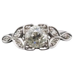 Bague de fiançailles en platine avec diamant européen de 0,65ct - VHK#1003