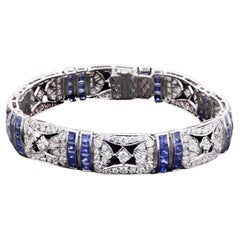 Estate Art Deco Diamond and Sapphire Bracelet