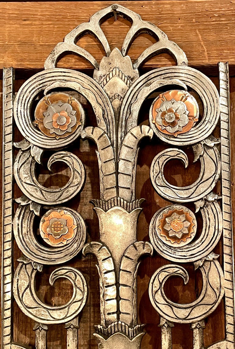 Estate Art Deco MidCentury Polished Steel and Copper Wall Panels For