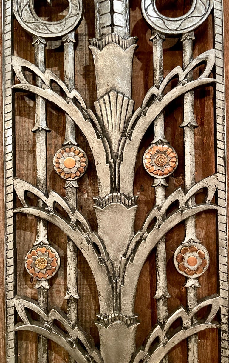 Estate Art Deco MidCentury Polished Steel and Copper Wall Panels For