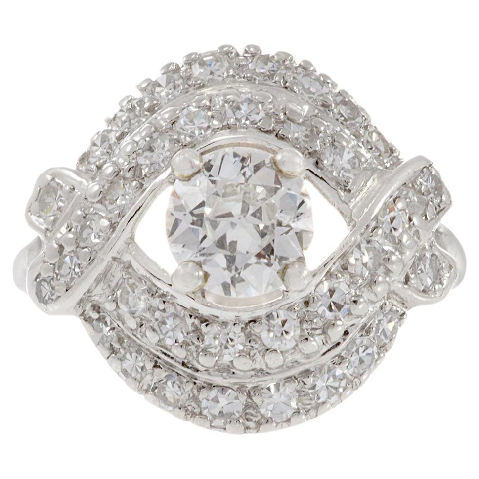 Bague de succession Art déco en platine et diamants
