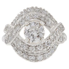 Estate Art Deco Platinum and Diamond Ring