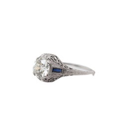 Nachlass Art Deco Platin GIA 1,12ct Old European Diamond Ring - VEG#58a